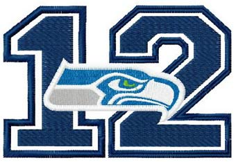 Seahawks 12 logo embroidery design